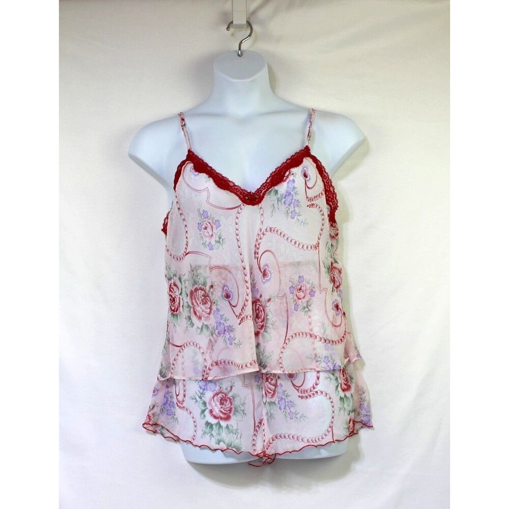 Secret Treasures 2PC Satin Floral Pajama Shorts Tank Top Set Size 1X